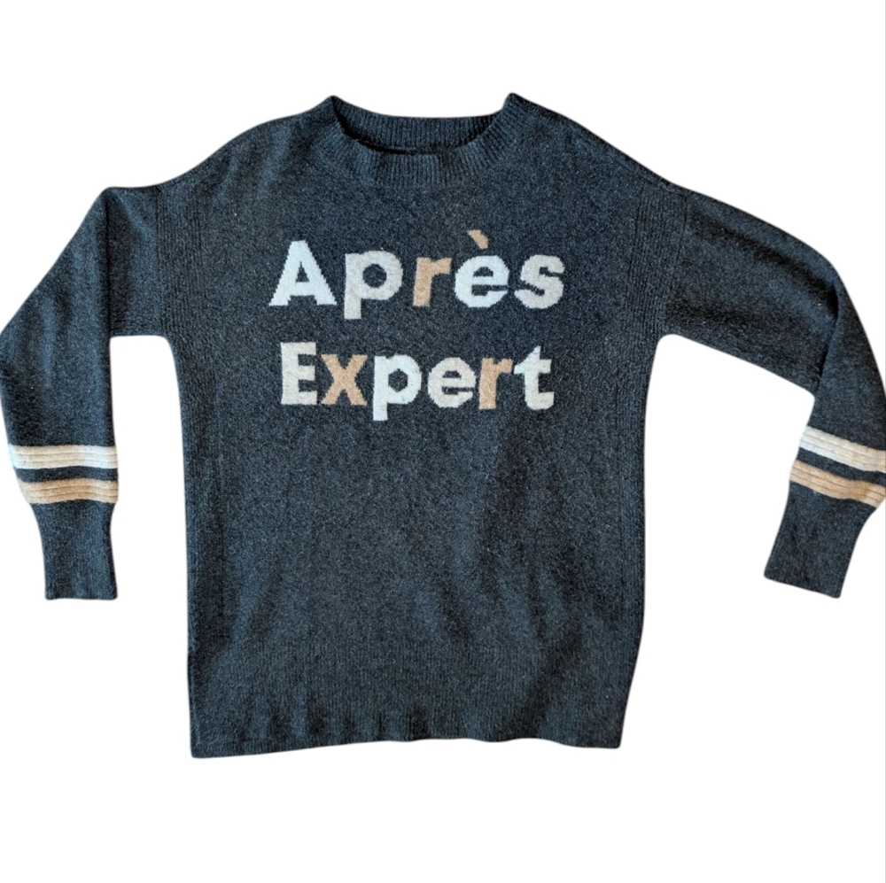 Lou & Grey Women’s Gray Après Expert Sweater — Small, Cozy Pullover, Casual Chic